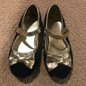 Gymboree Navy & Gold Girls Dress Shoes - size 8